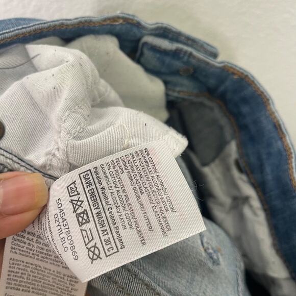 Topshop Womens Jacket Size 28 Jamie Medium Wash Distressed Denim Blue - Picture 5 of 15